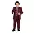 Boys cotton blend 5 piece damask printed coat suit set - maroon
