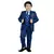 Boys cotton blend 5 piece damask printed coat suit set - royal blue