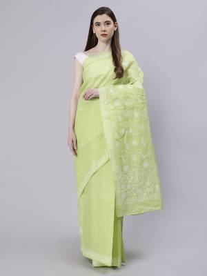 Green terivoil cotton saree 1