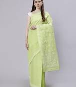 Green terivoil cotton saree
