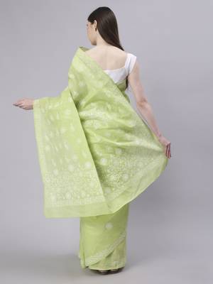 Green terivoil cotton saree 3