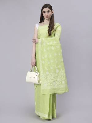 Green terivoil cotton saree 4