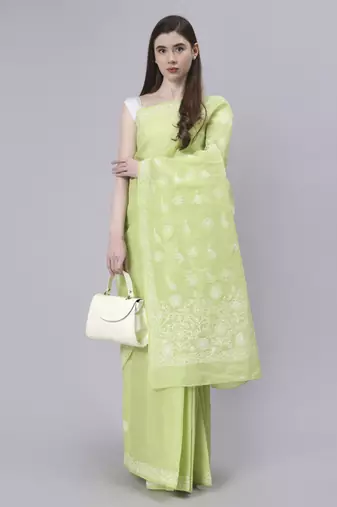 Green terivoil cotton saree