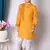 Nfc creation printed yellow pure cotton kurta and pajama set for boys