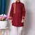 Nfc creation printed maroon pure cotton kurta and pajama set for boys