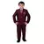 Boys cotton blend 5-piece polka dots printed coat pant suit set - maroon