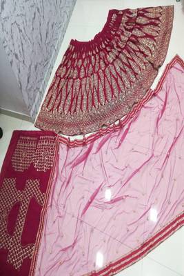 Magenta Sequins With Jari And Thread Embroidery Work 3