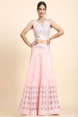Pink Sequins With Jari And Thread Embroidery Work 1