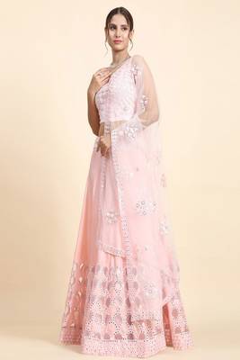 Pink Sequins With Jari And Thread Embroidery Work 2