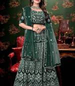 Green Sequins With Jari And Thread Embroidery Work