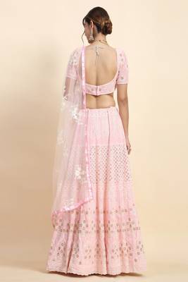 Pink Sequins With Jari And Thread Embroidery Work 2