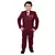 Boys cotton blend solid 5-piece coat suit set - maroon