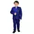 Boys cotton blend solid 5-piece coat suit set - royal blue