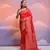 Red Raw Silk Designer Border & Fancy Rich Pallu With Raw Silk Blouse And Saree For Women  
