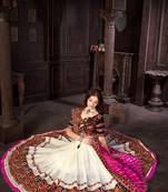 Off-White Mono Silk Embrioidered -Mirror work Chanya Choli