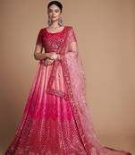 Pink Sequins Embroidered Heavy Chinon Designer Lehenga Choli