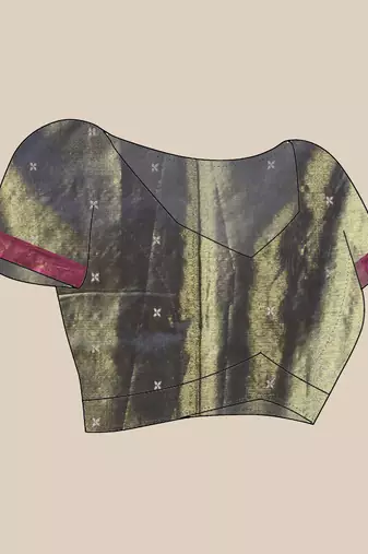 Copper texture motifs tissue silk saree with zari borders