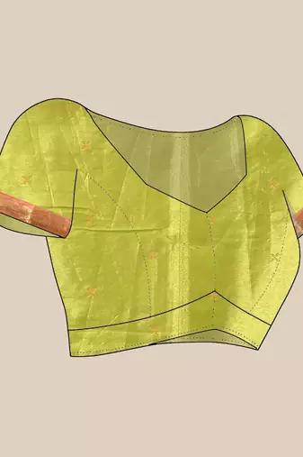 Light green texture motifs tissue silk saree with zari borders