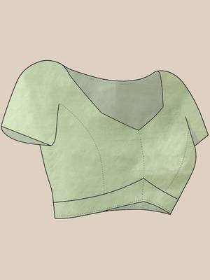 Pistachio green muslin soft saree with jamdani designs 5