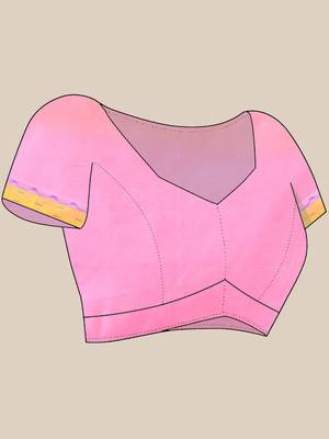 Pink muslin soft saree with jamdani designs 5