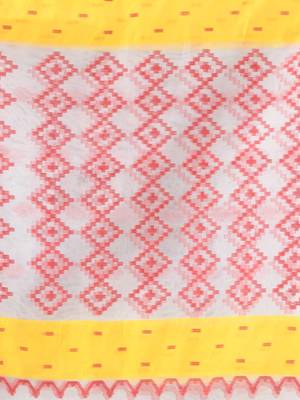 White muslin soft saree with jamdani designs 4