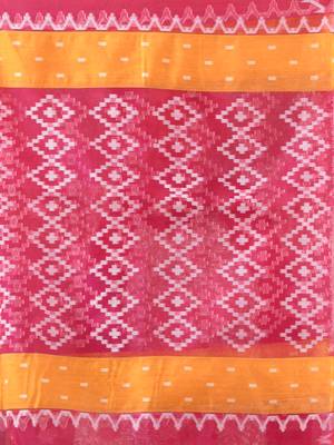 Magenta muslin soft saree with jamdani designs 4