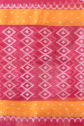 Magenta muslin soft saree with jamdani designs