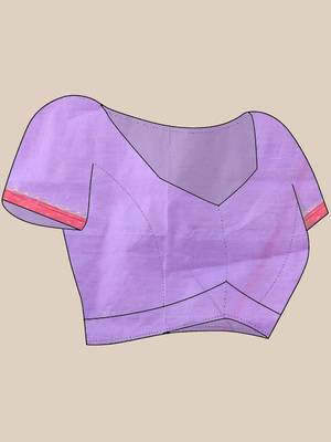 Lavender muslin soft saree with jamdani designs 5