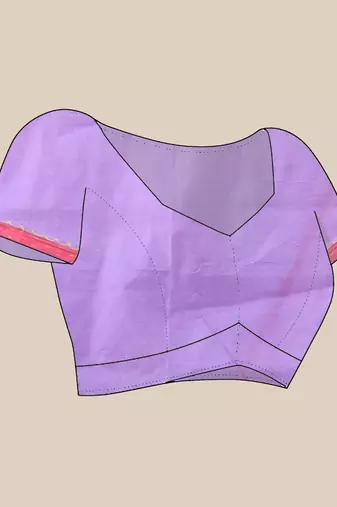 Lavender muslin soft saree with jamdani designs
