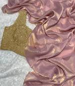 Elegant Designer Saree In Heavy Pure Glass Tissue Fabric With Handworked Blouse