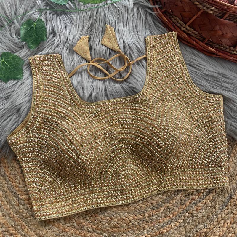 Elegant Designer Saree In Heavy Pure Glass Tissue Fabric With Handworked Blouse