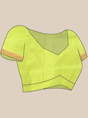 Yellow kantha stripes muslin soft saree with jamdani designs 5