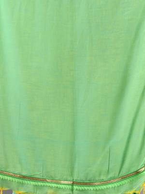 Light green mul cotton soft saree with gota patti borders 4