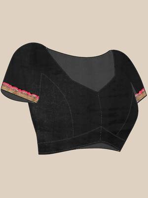 Black shimmer tissue saree with gota patti borders 5