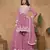 Pink embroidered Faux Georgette Sharara Suit 