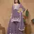 Purple embroidered Faux Georgette Sharara Suit 