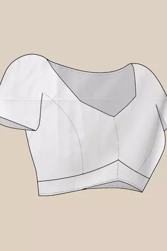White cotton handwoven saree with tulip motifs