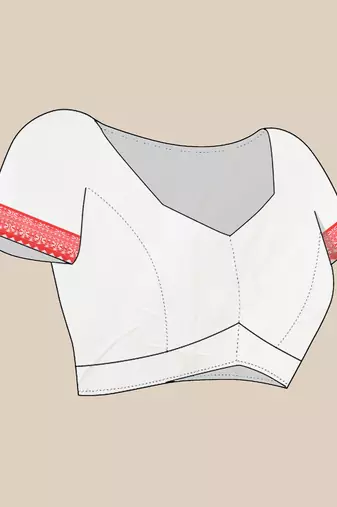White floral buttas cotton handwoven saree with texture borders