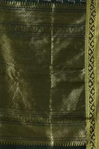 Bottle green cotton blend saree with texture designs