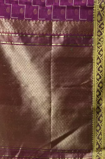 Purple cotton blend saree with texture designs