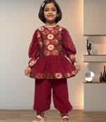 Designer Frock With Bottom and Dupatta- 3 Pcs Set