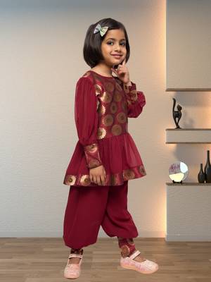 Designer Frock With Bottom and Dupatta- 3 Pcs Set 3