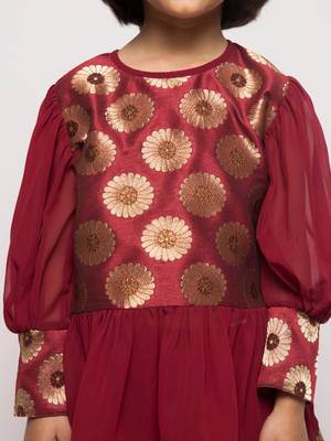 Designer Frock With Bottom and Dupatta- 3 Pcs Set 5