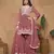 Pink embroidered Faux Georgette Sharara Suit 