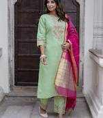 Vredevogel kurta set with dupatta | foil print kurta set for women