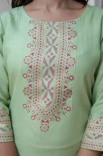 Vredevogel kurta set with dupatta | foil print kurta set for women