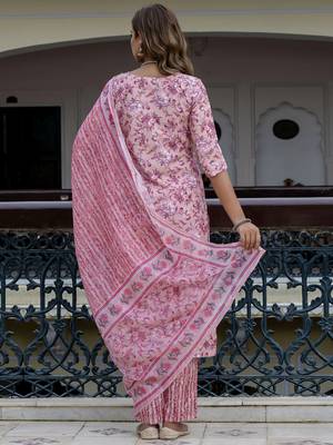 Vredevogel women cotton blend kurta pant dupatta set 2