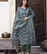 Vredevogel women cotton blend kurta pant dupatta set