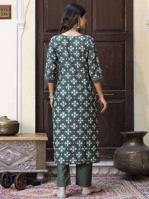 Vredevogel women cotton blend kurta pant dupatta set 2
