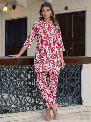 Vredevogel women cotton blend kurta pant set 1